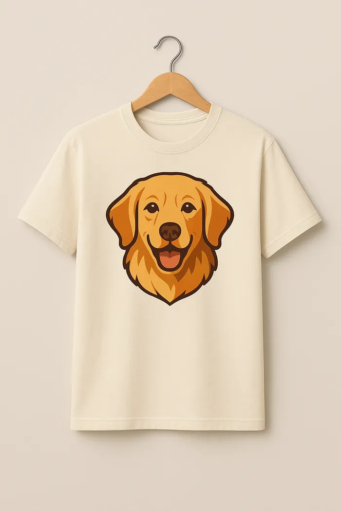 Golden Retriever portrait merch concept — Front